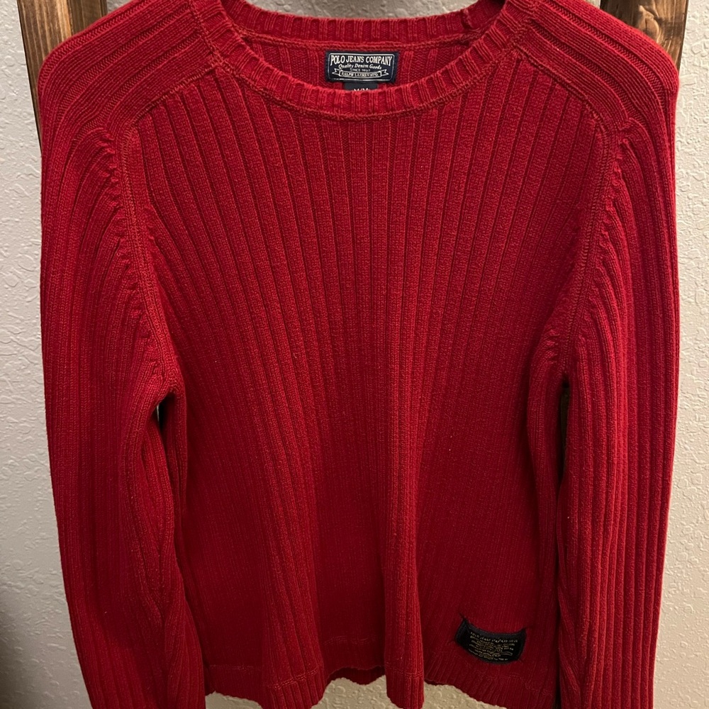 Vintage red polo jeans Ralph Lauren ribbed sweater